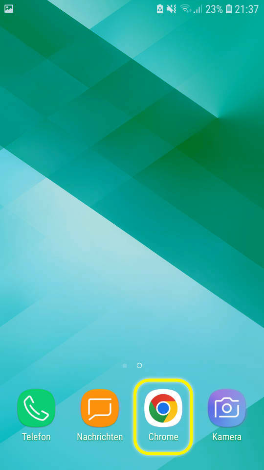 Android Smartphone Startbildschirm ohne Nutrition Logs Web App