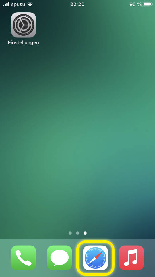 iOS Home Screen ohne Nutrition Logs Web App